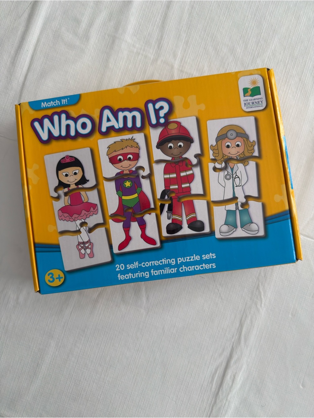 Who Am I? Matching Puzzle Game - Yellow & Blue